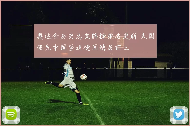 奥运会历史总奖牌榜排名更新 美国领先中国紧追德国稳居前三